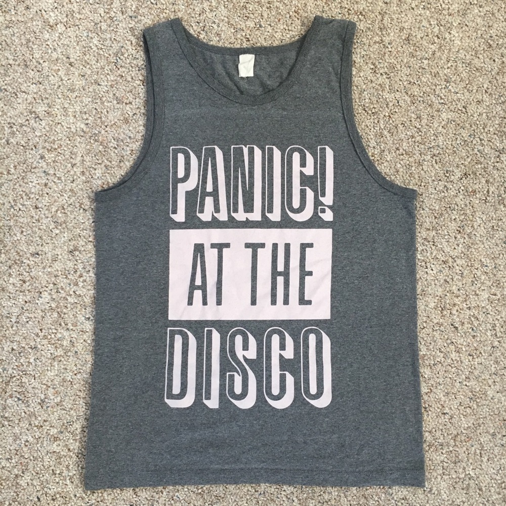 Hot Topic P!ATD Grey And Light Pink Tank Top